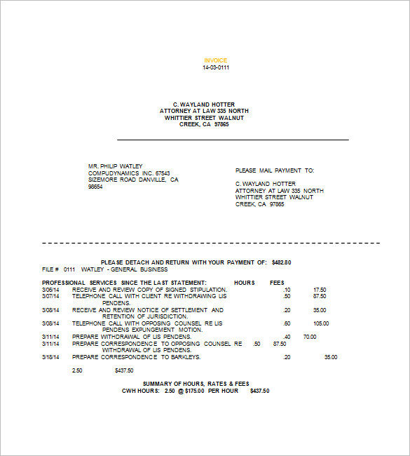 Legal Invoice Template – 8+ Free Word, Excel, PDF Format Download 