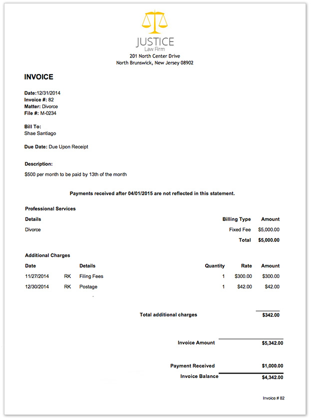 Legal Invoice Template Word | printable invoice template