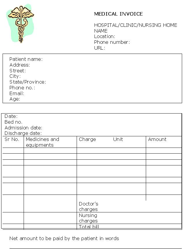 Medical Invoice Template | free to do list