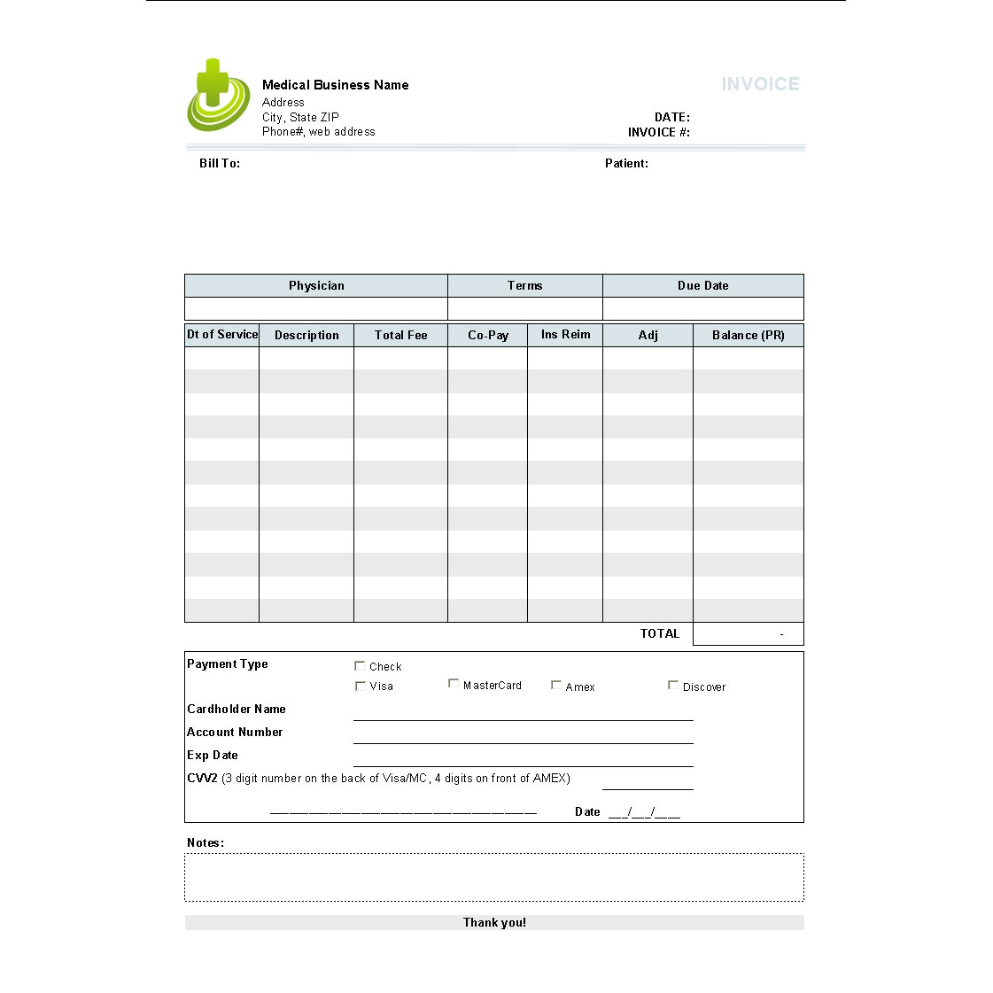Medical Invoice Template Free To Do List Bill Format Word 
