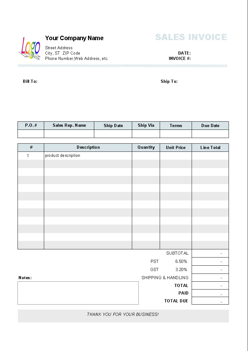 Basic Numbers Invoice Template Free iWork Templates