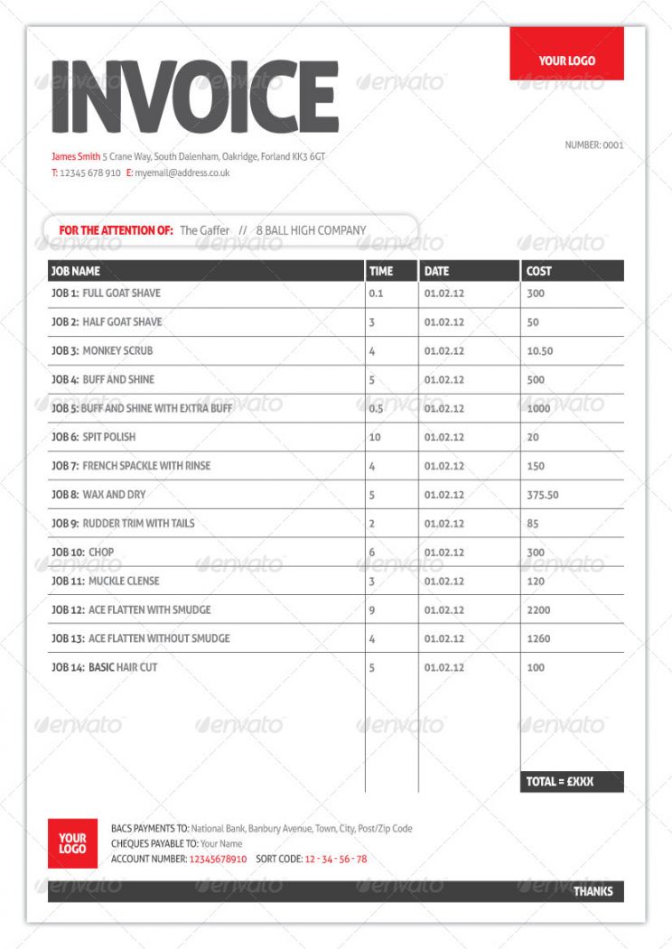 Numbers Invoice Template Invoice Template 2017
