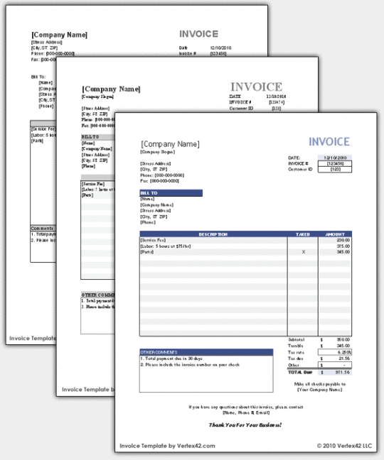 word invoice templates for mac