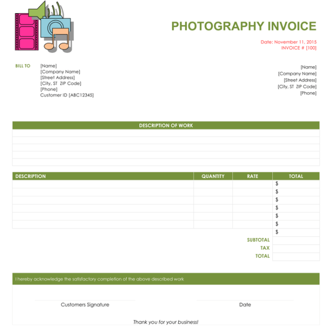5 Photography Invoice Templates to Make Quick Invoices
