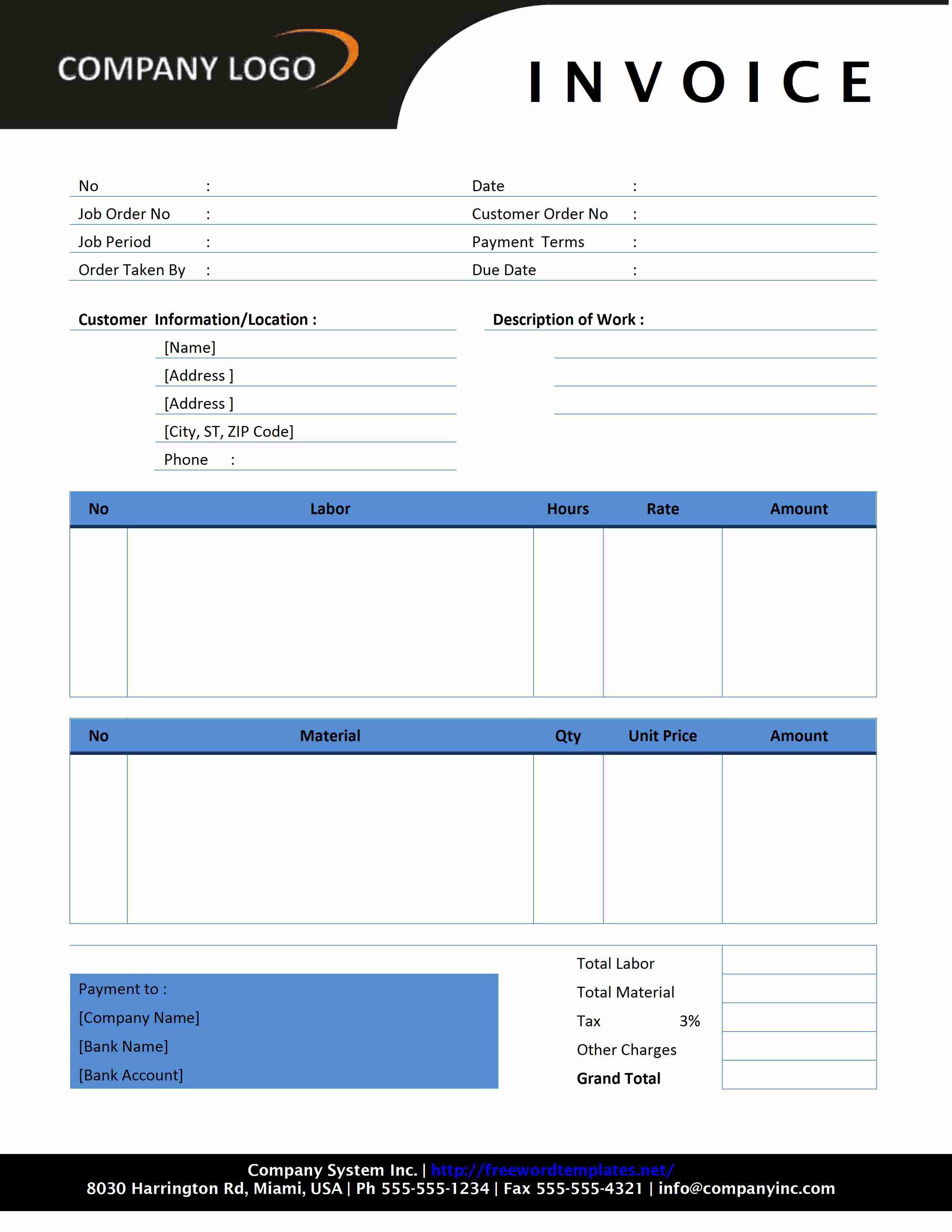 Plumbing Invoice | Freewordtemplates.net Plumbing Invoice | Freewordtemplates.net