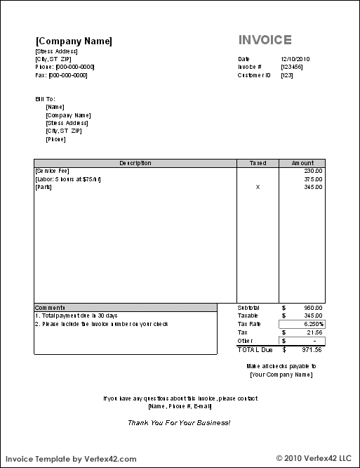 Free Invoice Templates For Word, Excel, Open Office | InvoiceBerry Free Invoice Templates For Word, Excel, Open Office | InvoiceBerry
