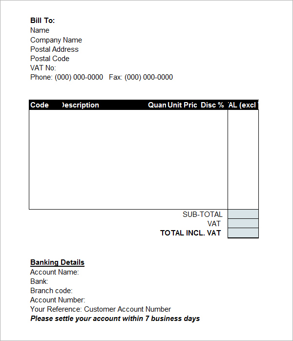 performance invoice template
