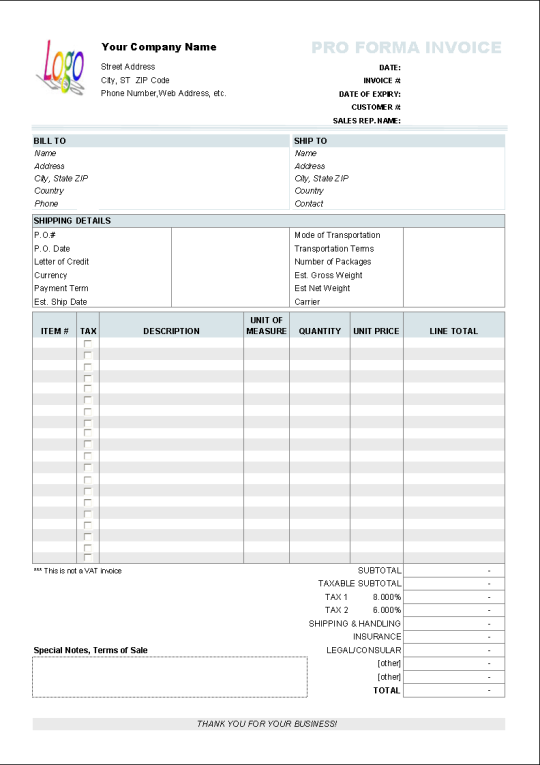 Proforma Invoice Template Pdf Free Download Invoice Example