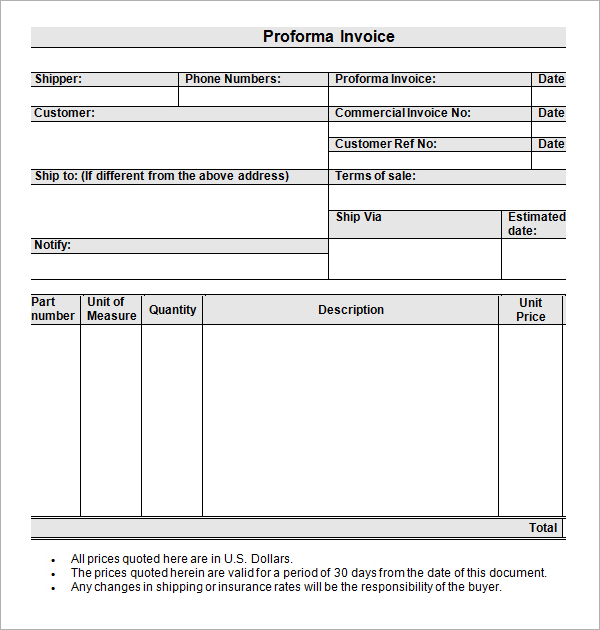 invoice format word doc