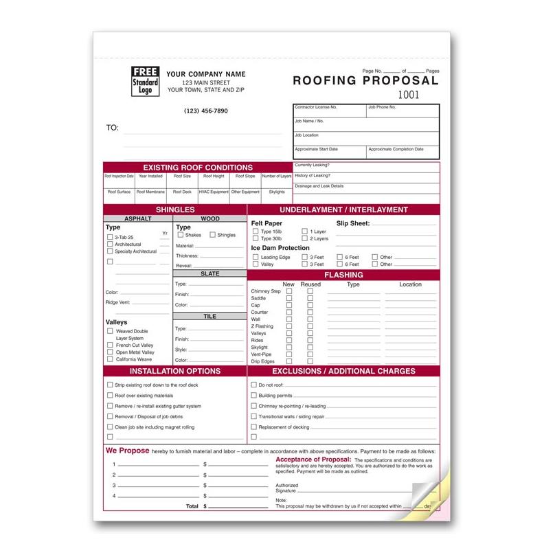 roofing invoices templates