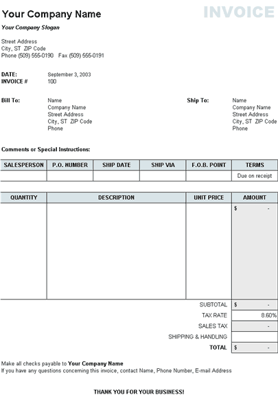 Sales Invoice | Professional Sales Invoice Templates for Excel
