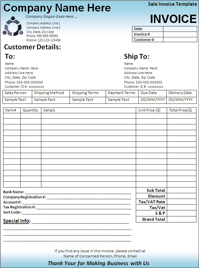 sales invoice sample | sendletters.info