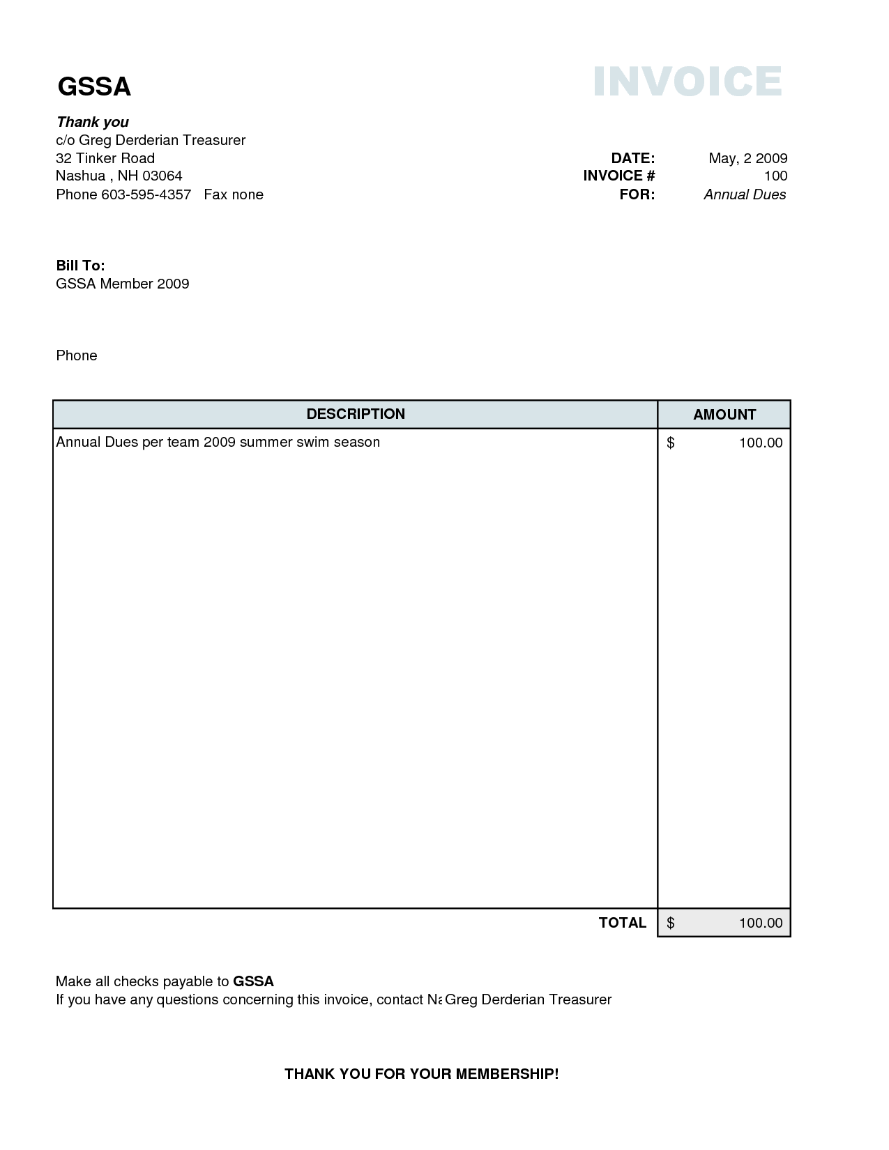 Template Simple Invoice Template For Mac