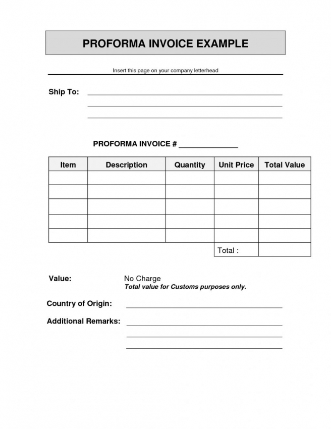Simple Proforma Invoice Format | Design Invoice Template