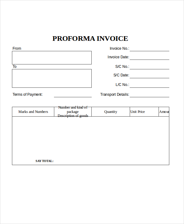Proforma Invoice 13+ Free Word, Excel, PDF Documents Download 