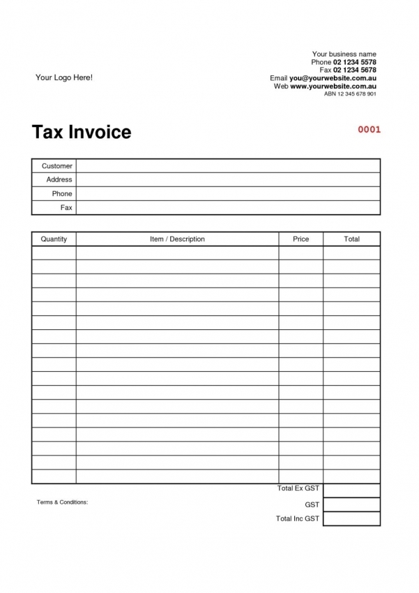Tax Invoice Template Ato Invoice Template 2017
