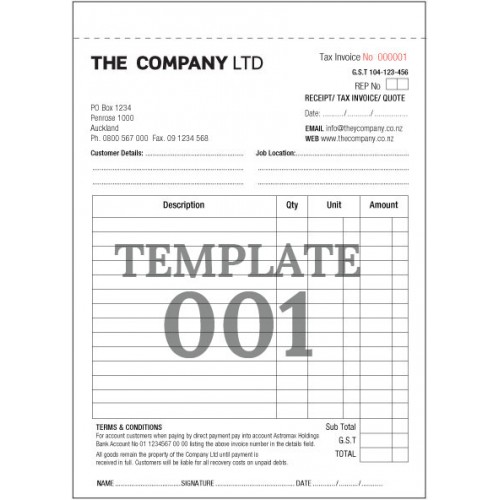 tax invoice template nz