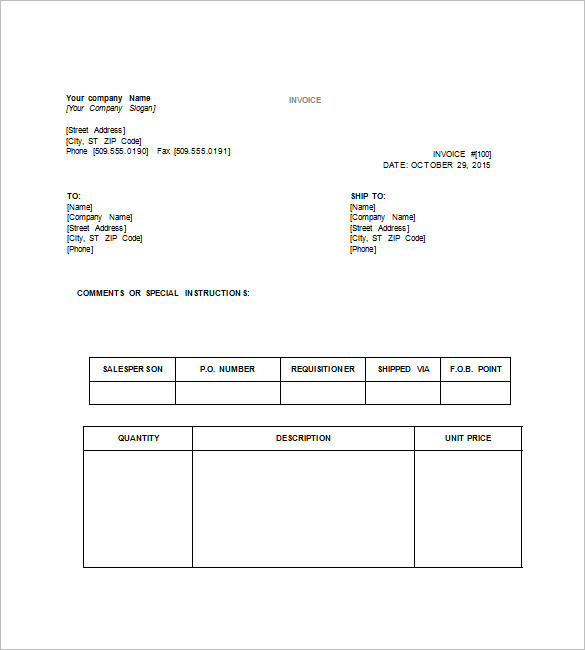Tax Invoice Templates – 10+ Free Word, Excel, PDF Format Download 