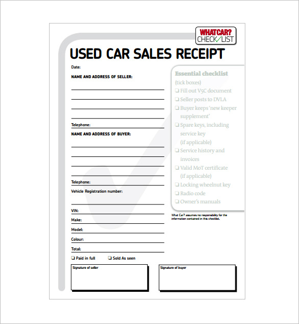 Car Sale Receipt Template – 6+ Free Word, Excel, PDF Format Car Sale Receipt Template – 6+ Free Word, Excel, PDF Format