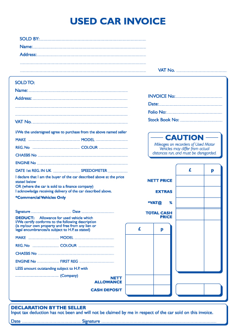 Car Sales Invoice Template Free Download