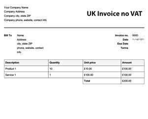 Free Invoice Template UK