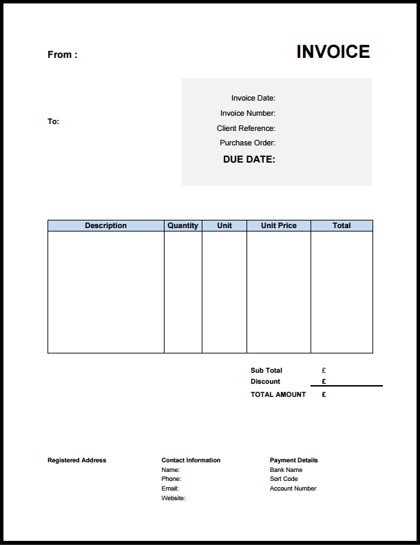 Free Invoice Template UK Free Invoice Template UK