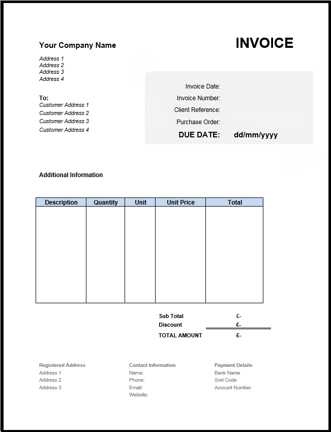 Free Invoice Template UK Free Invoice Template UK