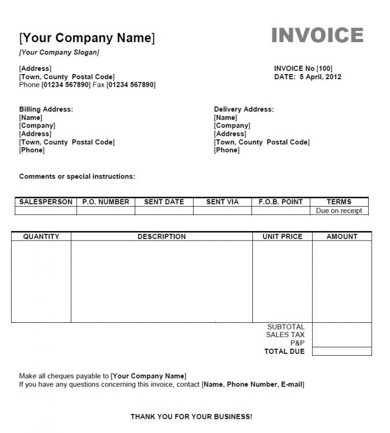 Ipad Invoice Template