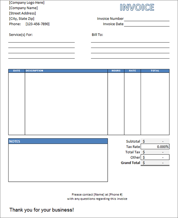 Work Invoice Template Free | your success kit Template