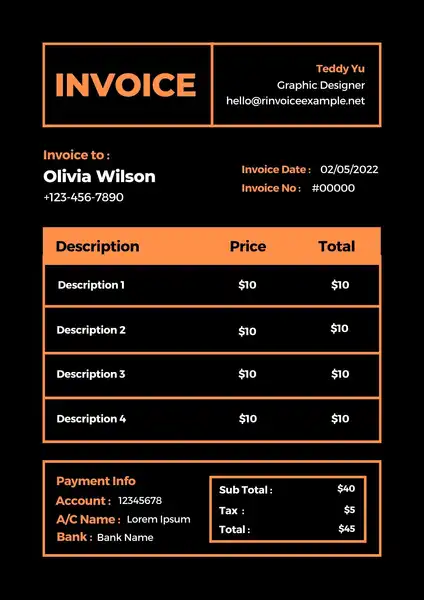 Freelance Invoice Template Excel 01