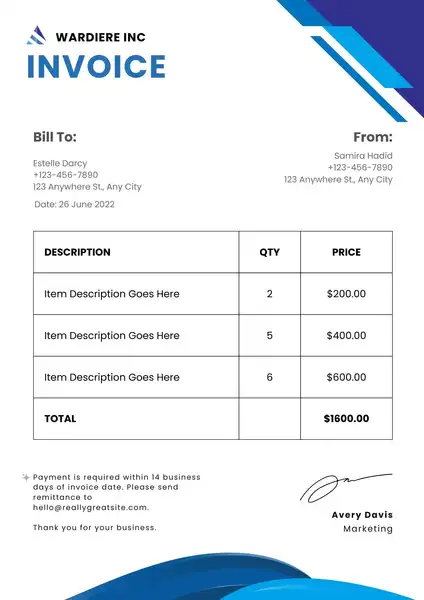 Freelance Invoice Template Excel 06