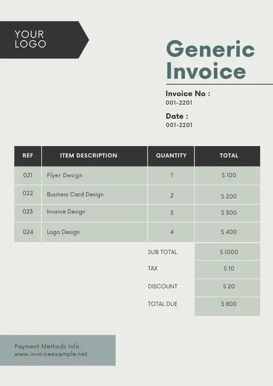 Generic Invoice Template Excel