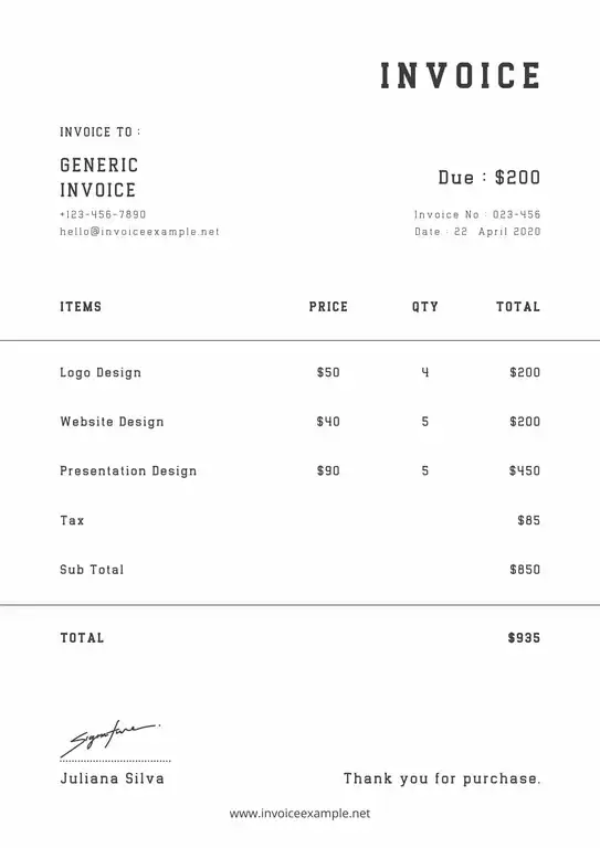 Generic Invoice Template