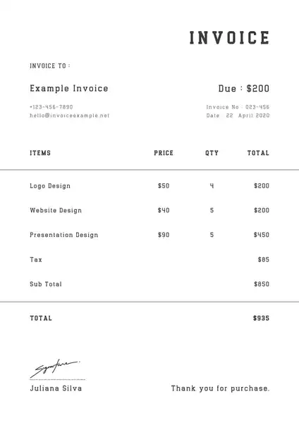 Invoice Template Download Printable
