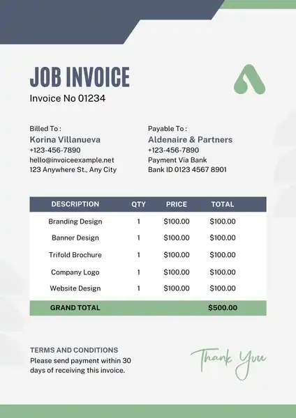 Job Invoice Template