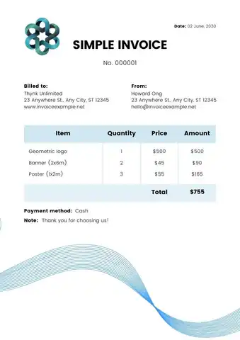 Simple Invoice Template Pdf 1