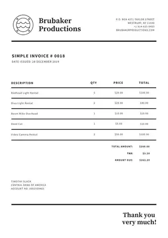 Simple Invoice Template Pdf 2