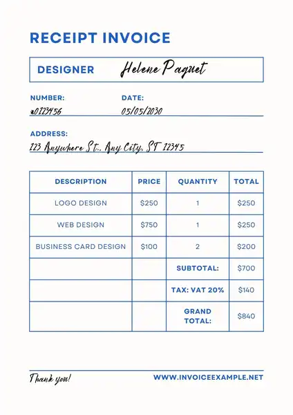 payment receipt template excel