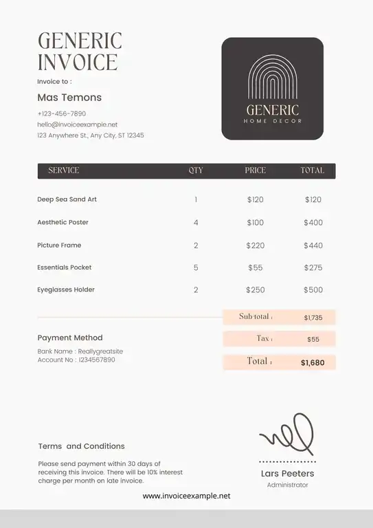 what is the best free generic invoice template
