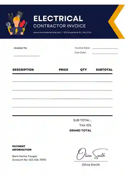Electrical Contractor Invoice Template