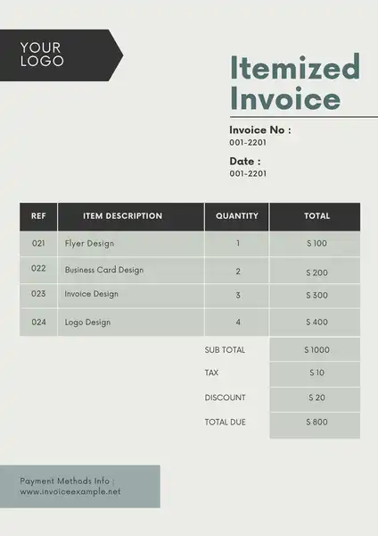 Itemized Invoice Template