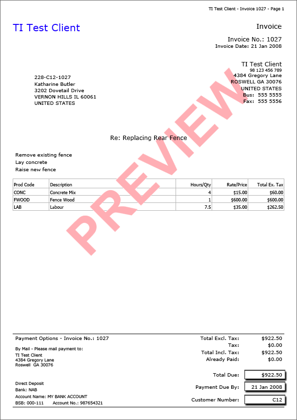 Australian Invoice Template Invoice Example