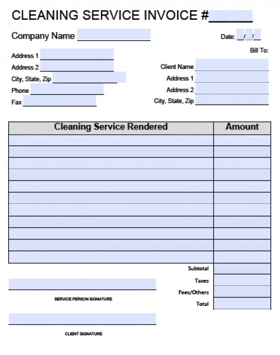 Cleaning Invoice Template Word | invoice example