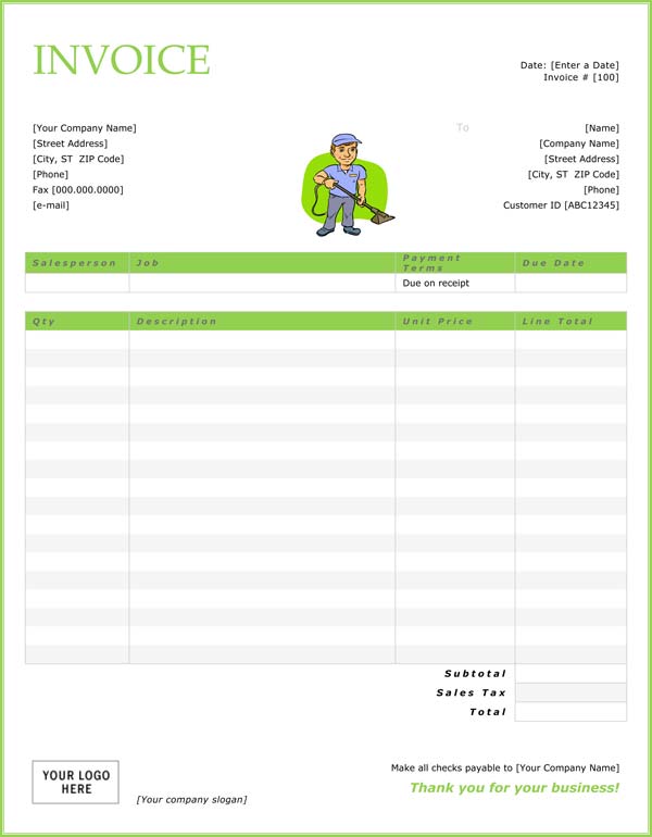 Cleaning Invoice Template Word | invoice example