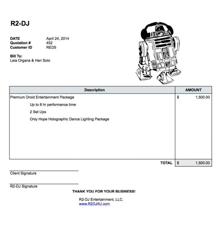 dj invoice template invoice example