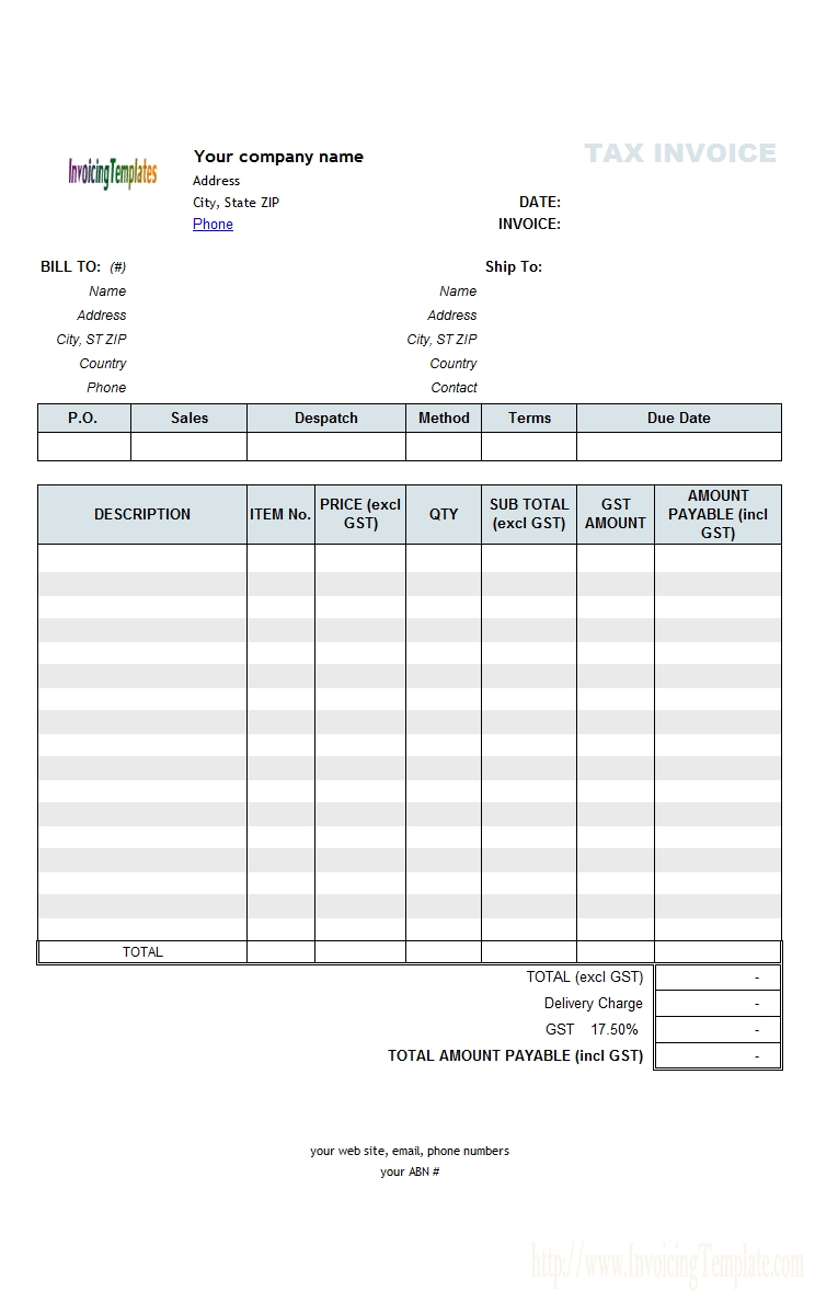 Free Tax Invoice Template Australia Download invoice example