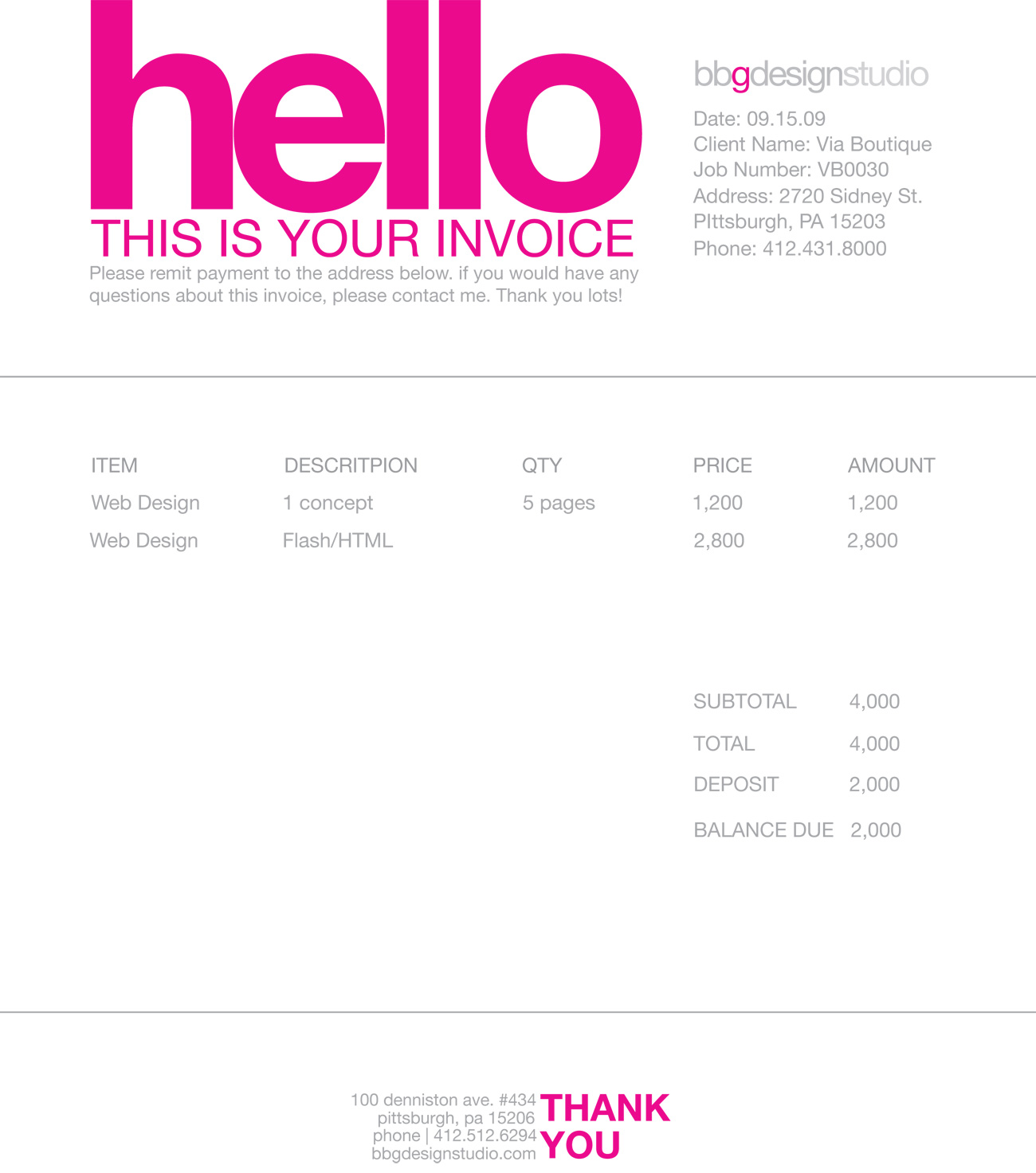 Freelance Invoice Template Free