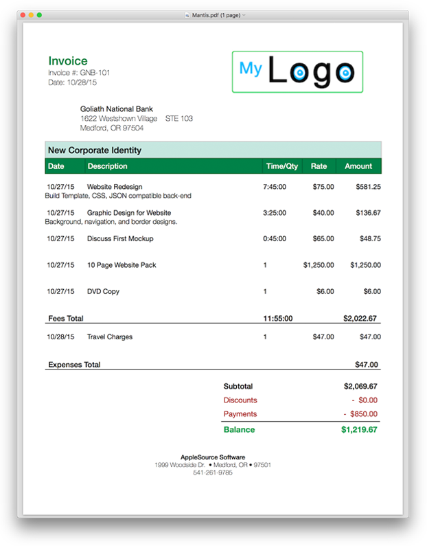 Invoice Template Html Code invoice example