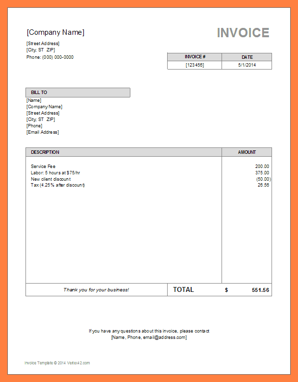 invoice format word document download