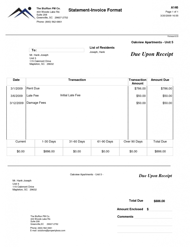 Rent Invoice Template | invoice example